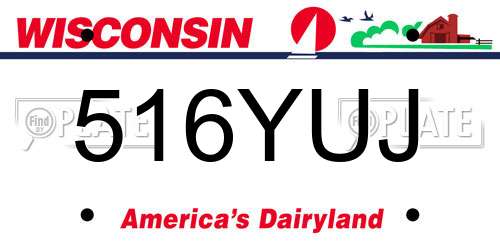 516YUJ Wisconsin License Plate
