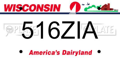 516ZIA Wisconsin License Plate