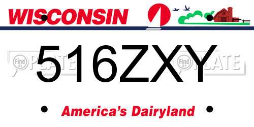 516ZXY Wisconsin License Plate