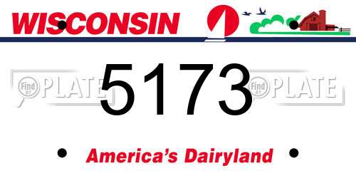 5173 Wisconsin License Plate