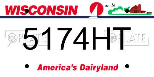 5174HT Wisconsin License Plate