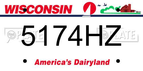 5174HZ Wisconsin License Plate