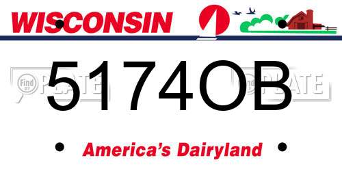 5174OB Wisconsin License Plate