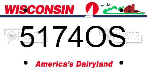 5174OS Wisconsin License Plate