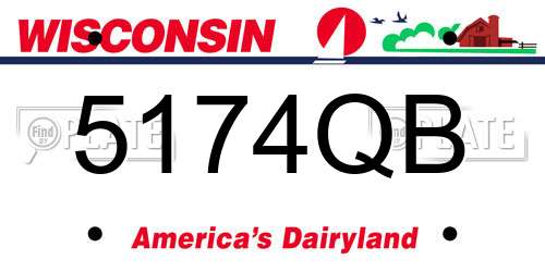 5174QB Wisconsin License Plate