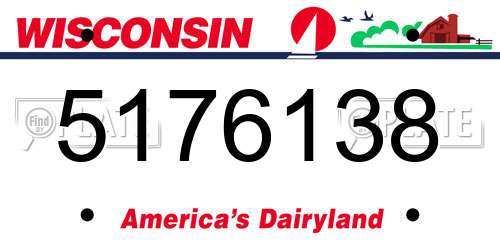 5176138 Wisconsin License Plate