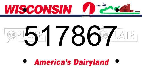 517867 Wisconsin License Plate