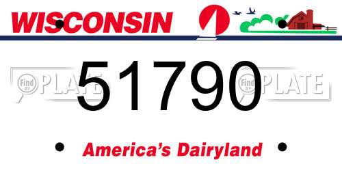 51790 Wisconsin License Plate