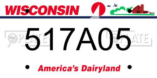 517A05 Wisconsin License Plate