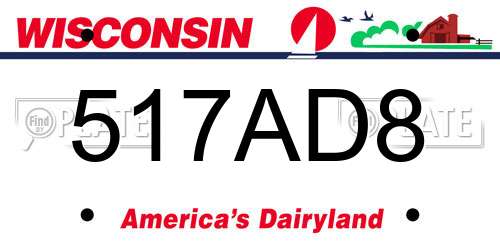 517AD8 Wisconsin License Plate