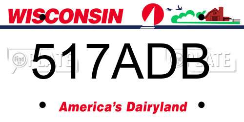 517ADB Wisconsin License Plate