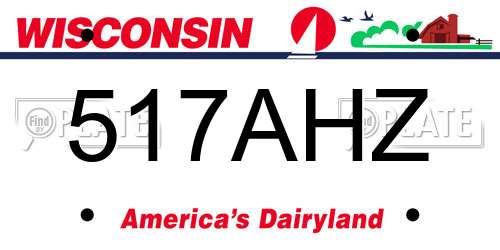 517AHZ Wisconsin License Plate