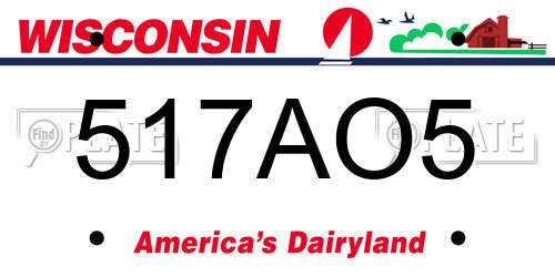 517AO5 Wisconsin License Plate