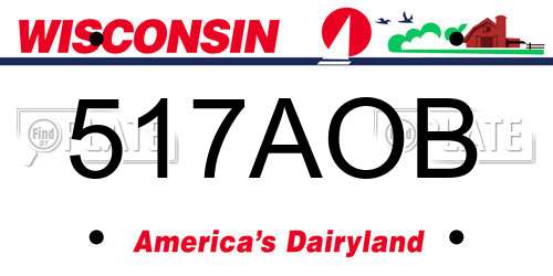 517AOB Wisconsin License Plate