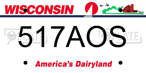 517AOS Wisconsin License Plate