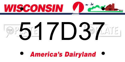 517D37 Wisconsin License Plate