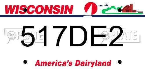 517DE2 Wisconsin License Plate