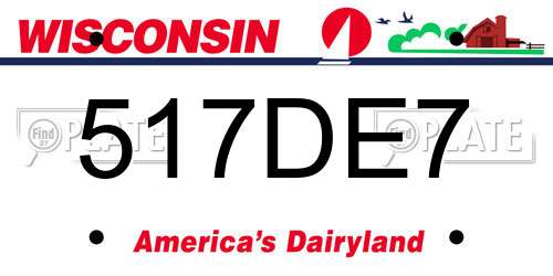 517DE7 Wisconsin License Plate