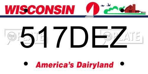 517DEZ Wisconsin License Plate