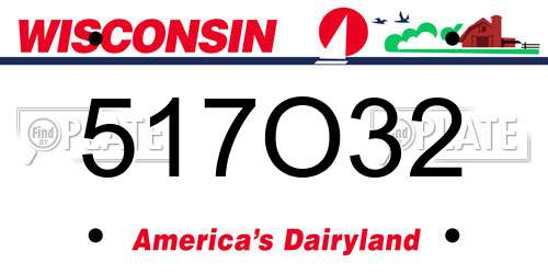 517O32 Wisconsin License Plate