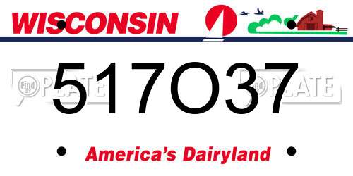 517O37 Wisconsin License Plate