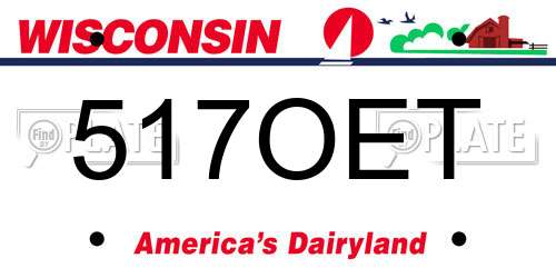 517OET Wisconsin License Plate
