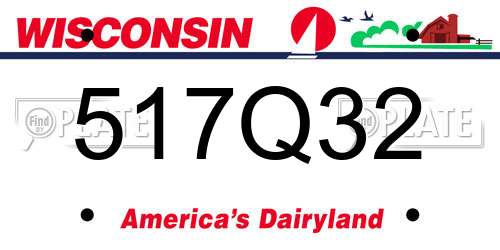 517Q32 Wisconsin License Plate
