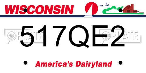 517QE2 Wisconsin License Plate