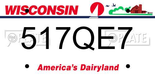 517QE7 Wisconsin License Plate