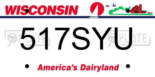 517SYU Wisconsin License Plate