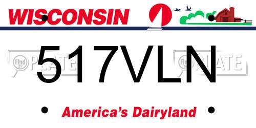 517VLN Wisconsin License Plate