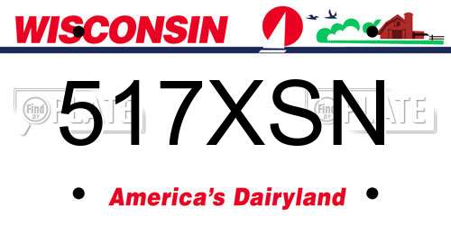 517XSN Wisconsin License Plate