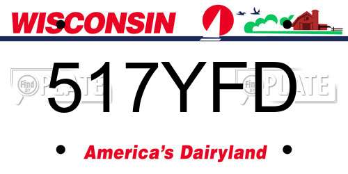 517YFD Wisconsin License Plate