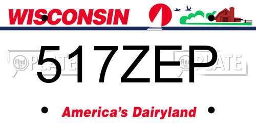 517ZEP Wisconsin License Plate