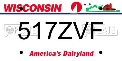 517ZVF Wisconsin License Plate
