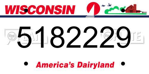 5182229 Wisconsin License Plate