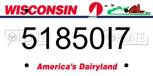 51850I7 Wisconsin License Plate