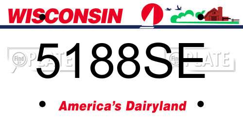 5188SE Wisconsin License Plate
