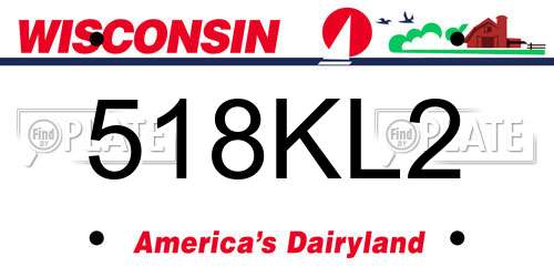 518KL2 Wisconsin License Plate