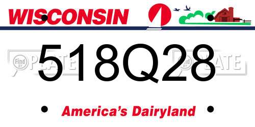 518Q28 Wisconsin License Plate