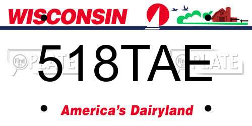 518TAE Wisconsin License Plate