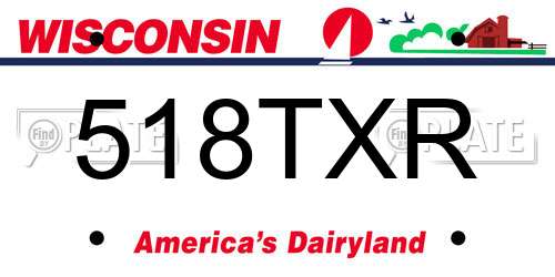 518TXR Wisconsin License Plate