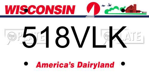 518VLK Wisconsin License Plate