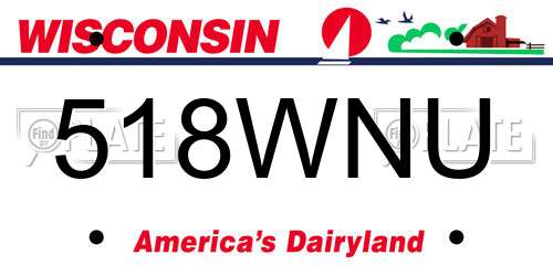 518WNU Wisconsin License Plate