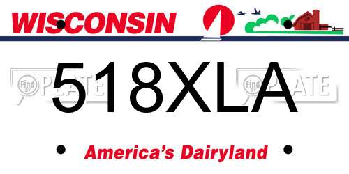 518XLA Wisconsin License Plate