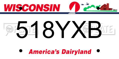 518YXB Wisconsin License Plate