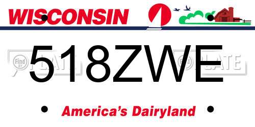 518ZWE Wisconsin License Plate