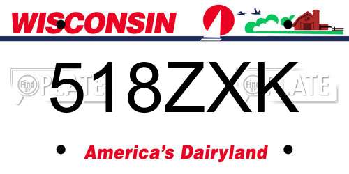 518ZXK Wisconsin License Plate