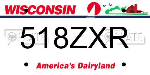 518ZXR Wisconsin License Plate