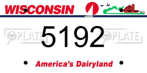 5192 Wisconsin License Plate
